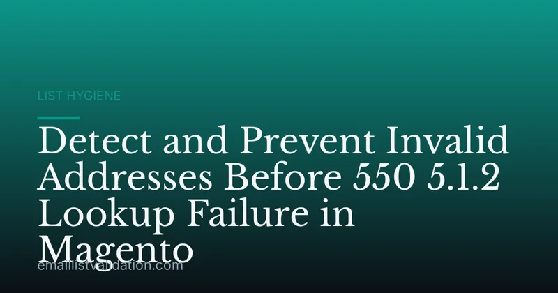 Detect and Prevent Invalid Addresses Before 550 5.1.2 Lookup Failure in Magento