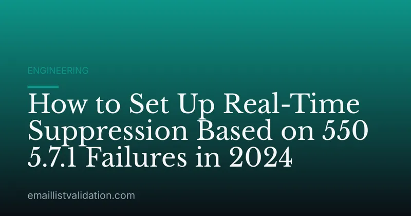How to Set Up Real-Time Suppression Based on 550 5.7.1 Failures in 2024