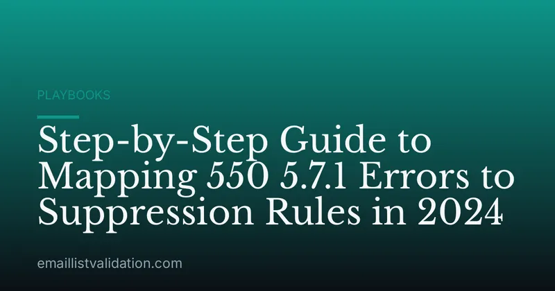 Step-by-Step Guide to Mapping 550 5.7.1 Errors to Suppression Rules in 2024