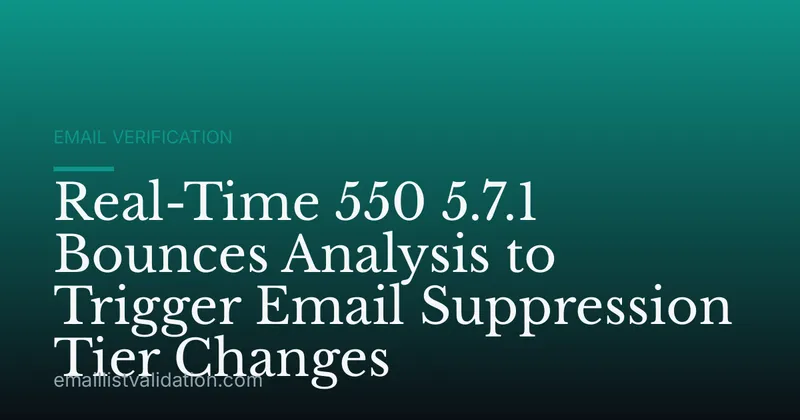 Real-Time 550 5.7.1 Bounces Analysis to Trigger Email Suppression Tier Changes