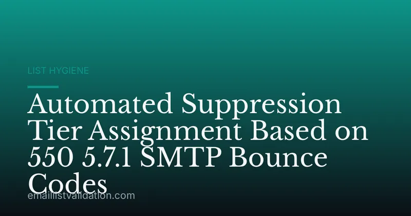 Automated Suppression Tier Assignment Based on 550 5.7.1 SMTP Bounce Codes