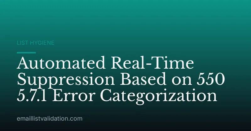 Automated Real-Time Suppression Based on 550 5.7.1 Error Categorization