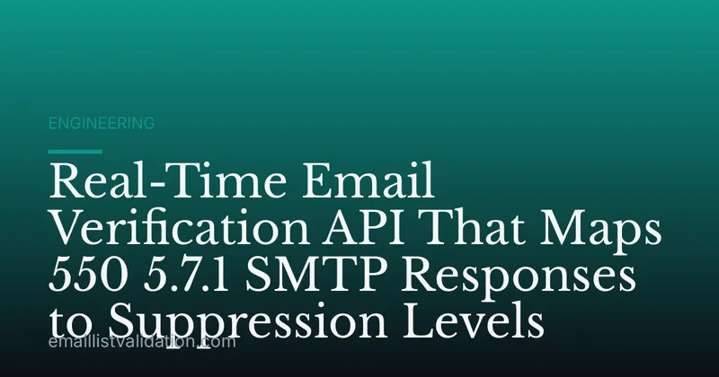 Real-Time Email Verification API That Maps 550 5.7.1 SMTP Responses to Suppression Levels
