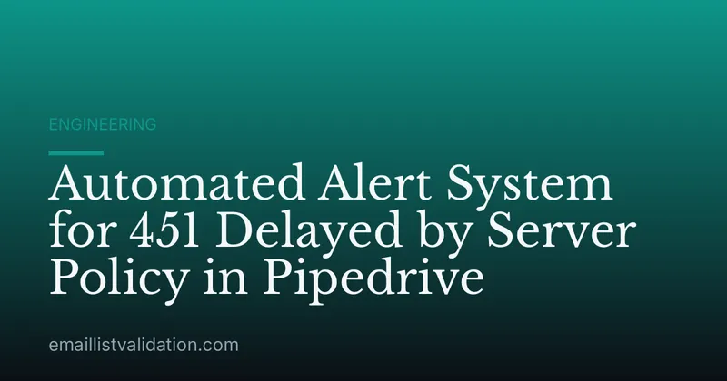 Automated Alert System for 451 Delayed by Server Policy in Pipedrive