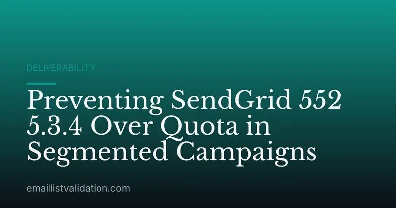 Preventing SendGrid 552 5.3.4 Over Quota in Segmented Campaigns