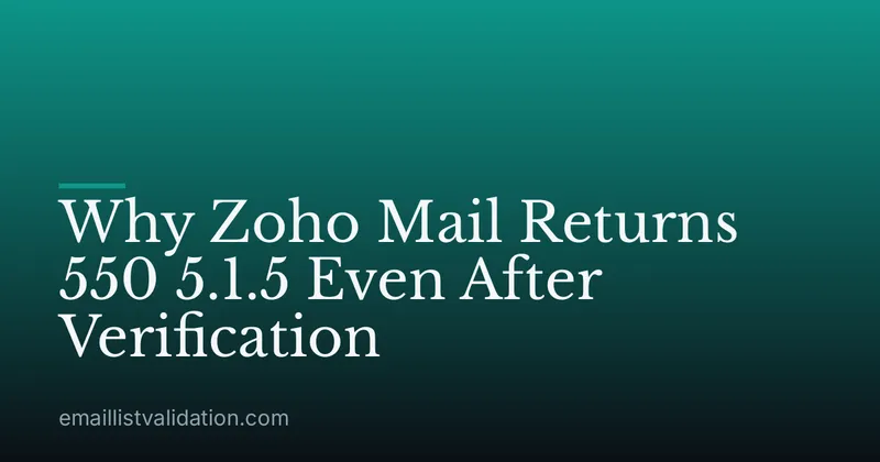 Why Zoho Mail Returns 550 5.1.5 Even After Verification