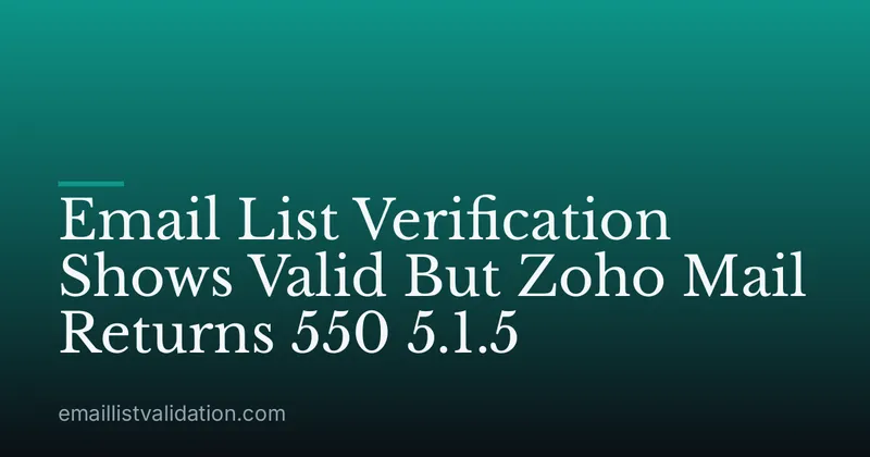 Email List Verification Shows Valid But Zoho Mail Returns 550 5.1.5