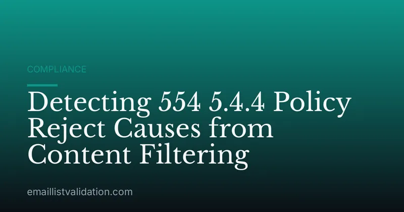 Detecting 554 5.4.4 Policy Reject Causes from Content Filtering