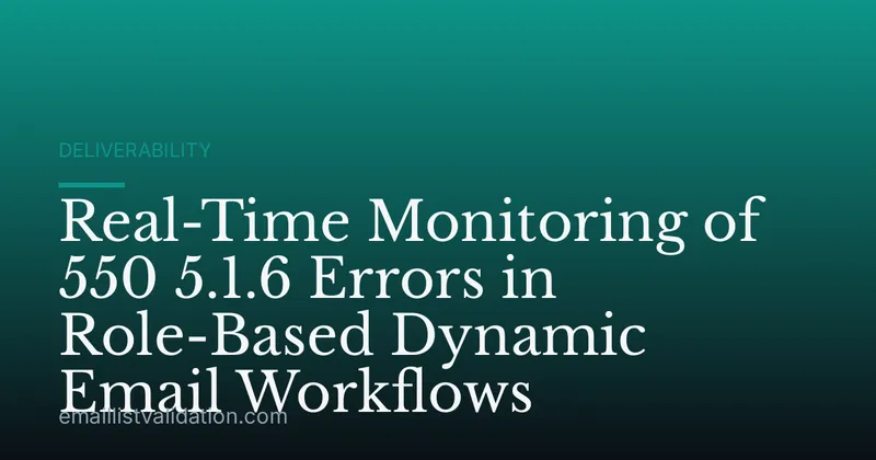 Real-Time Monitoring of 550 5.1.6 Errors in Role-Based Dynamic Email Workflows