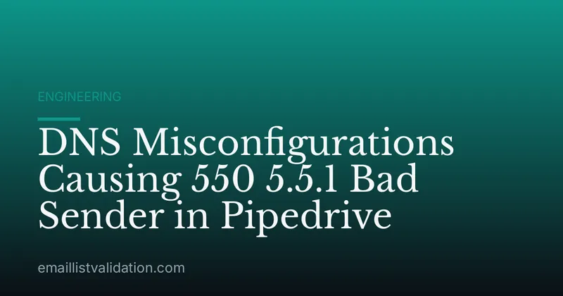 DNS Misconfigurations Causing 550 5.5.1 Bad Sender in Pipedrive