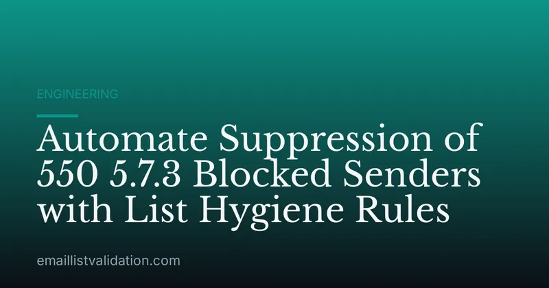 Automate Suppression of 550 5.7.3 Blocked Senders with List Hygiene Rules