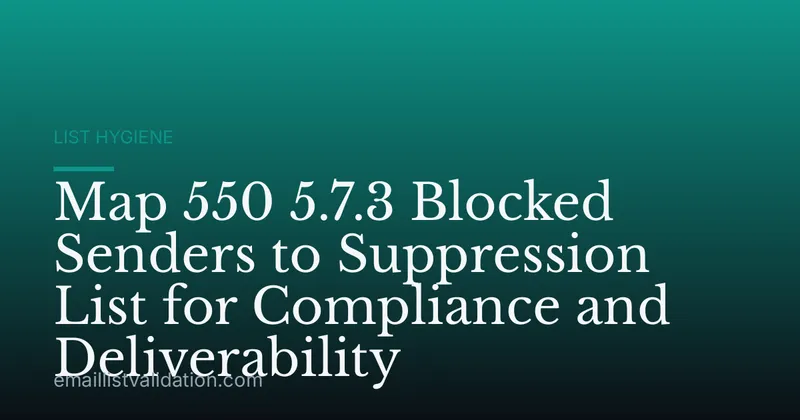 Map 550 5.7.3 Blocked Senders to Suppression List for Compliance and Deliverability