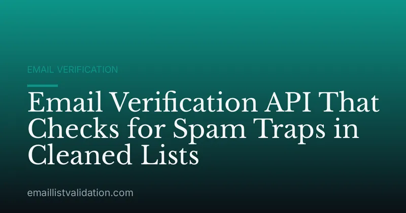 Email Verification API That Checks for Spam Traps in Cleaned Lists
