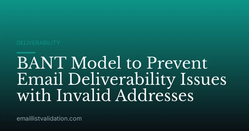 BANT Model to Prevent Email Deliverability Issues with Invalid Addresses
