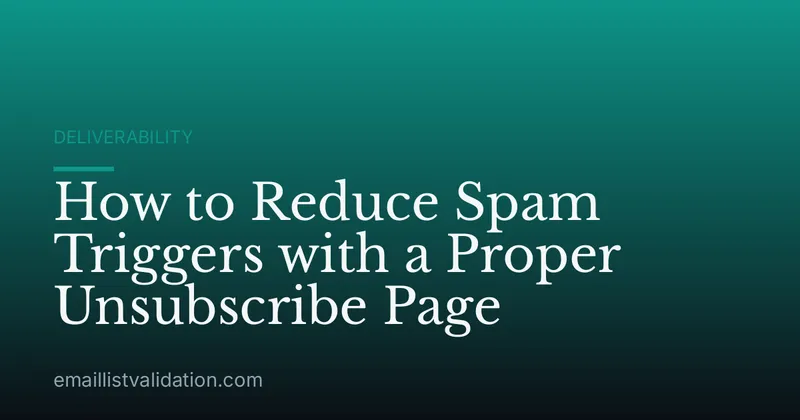 How to Reduce Spam Triggers with a Proper Unsubscribe Page