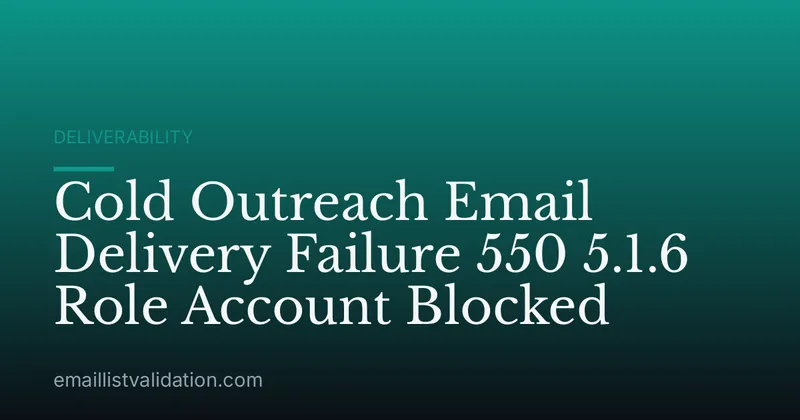 Cold Outreach Email Delivery Failure 550 5.1.6 Role Account Blocked
