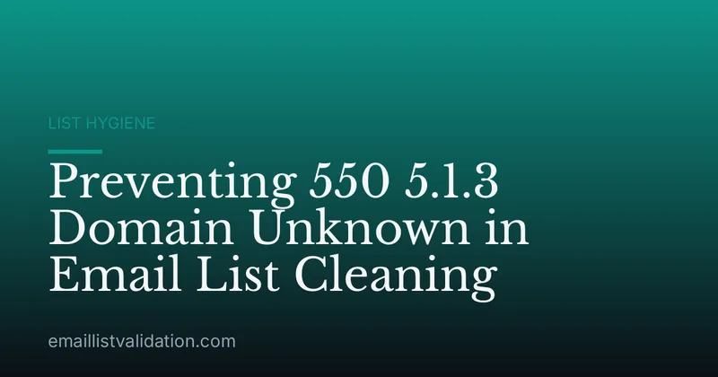 Preventing 550 5.1.3 Domain Unknown in Email List Cleaning