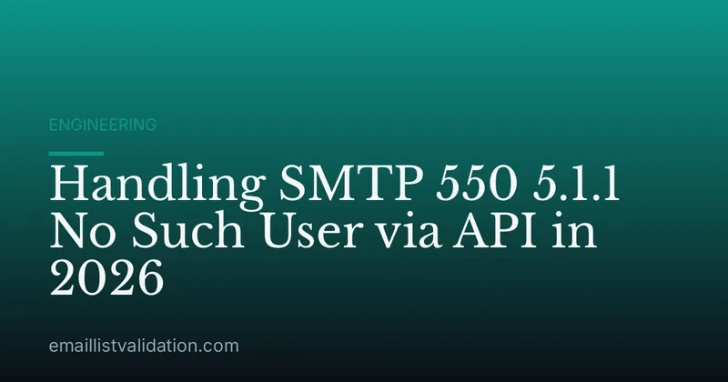 Handling SMTP 550 5.1.1 No Such User via API in 2026