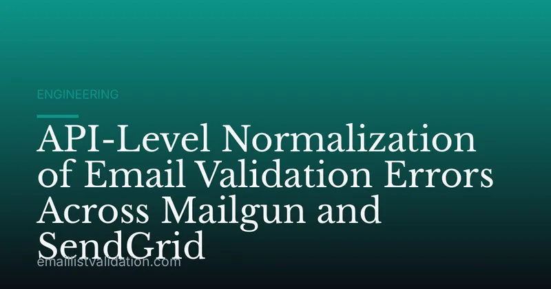API-Level Normalization of Email Validation Errors Across Mailgun and SendGrid