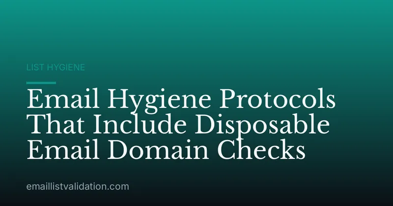 Email Hygiene Protocols That Include Disposable Email Domain Checks