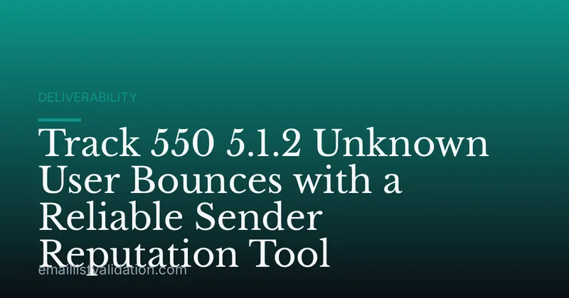 Track 550 5.1.2 Unknown User Bounces with a Reliable Sender Reputation Tool
