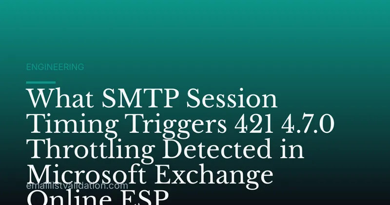 What SMTP Session Timing Triggers 421 4.7.0 Throttling Detected in Microsoft Exchange Online ESP