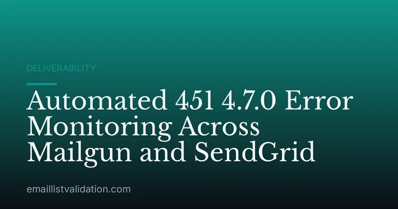 Automated 451 4.7.0 Error Monitoring Across Mailgun and SendGrid