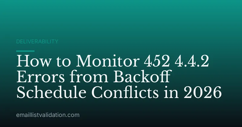 How to Monitor 452 4.4.2 Errors from Backoff Schedule Conflicts in 2026