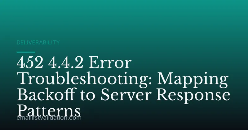 452 4.4.2 Error Troubleshooting: Mapping Backoff to Server Response Patterns