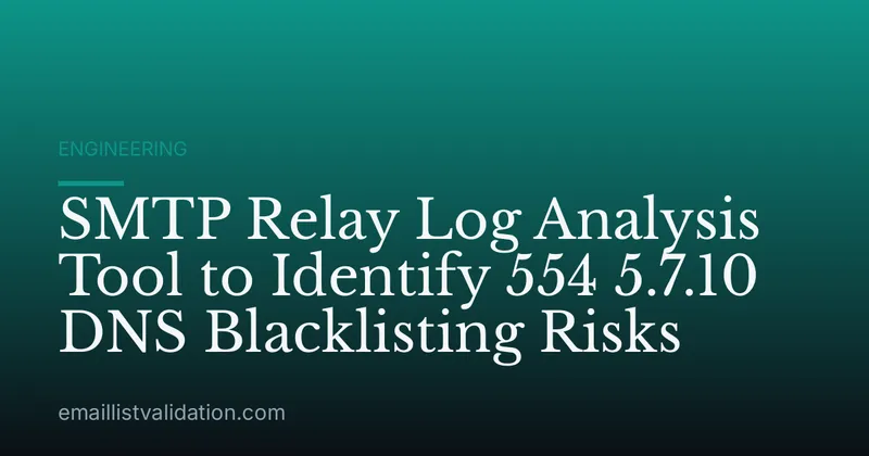 SMTP Relay Log Analysis Tool to Identify 554 5.7.10 DNS Blacklisting Risks