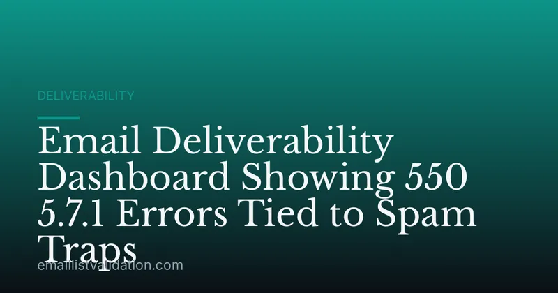 Email Deliverability Dashboard Showing 550 5.7.1 Errors Tied to Spam Traps