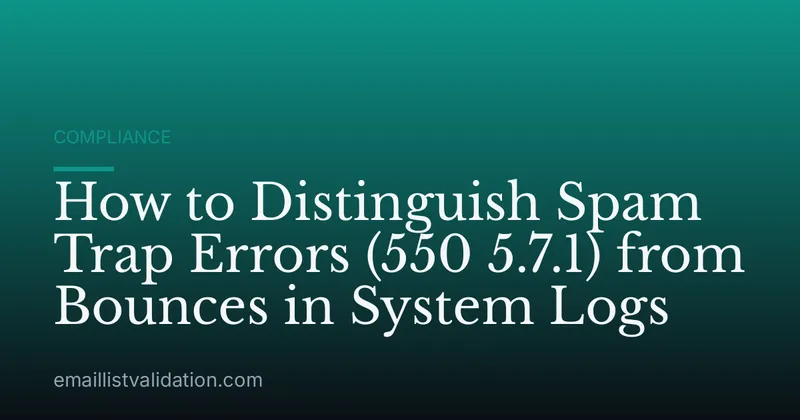 How to Distinguish Spam Trap Errors (550 5.7.1) from Bounces in System Logs
