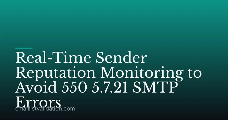 Real-Time Sender Reputation Monitoring to Avoid 550 5.7.21 SMTP Errors