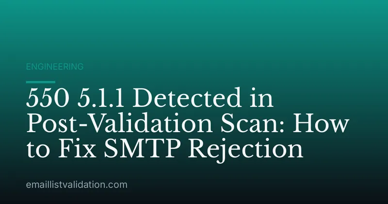 550 5.1.1 Detected in Post-Validation Scan: How to Fix SMTP Rejection