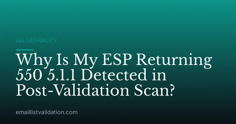 Why Is My ESP Returning 550 5.1.1 Detected in Post-Validation Scan?