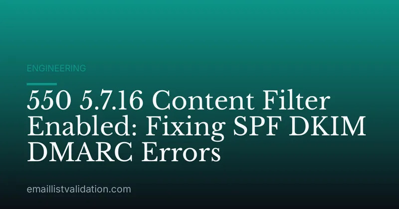 550 5.7.16 Content Filter Enabled: Fixing SPF DKIM DMARC Errors
