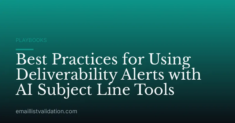 Best Practices for Using Deliverability Alerts with AI Subject Line Tools