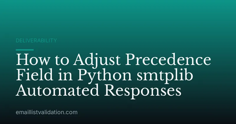How to Adjust Precedence Field in Python smtplib Automated Responses