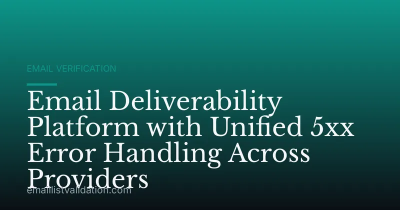Email Deliverability Platform with Unified 5xx Error Handling Across Providers