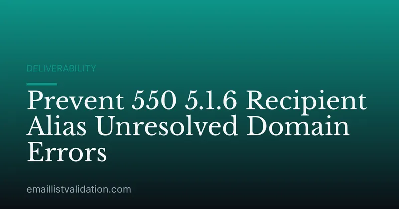 Prevent 550 5.1.6 Recipient Alias Unresolved Domain Errors