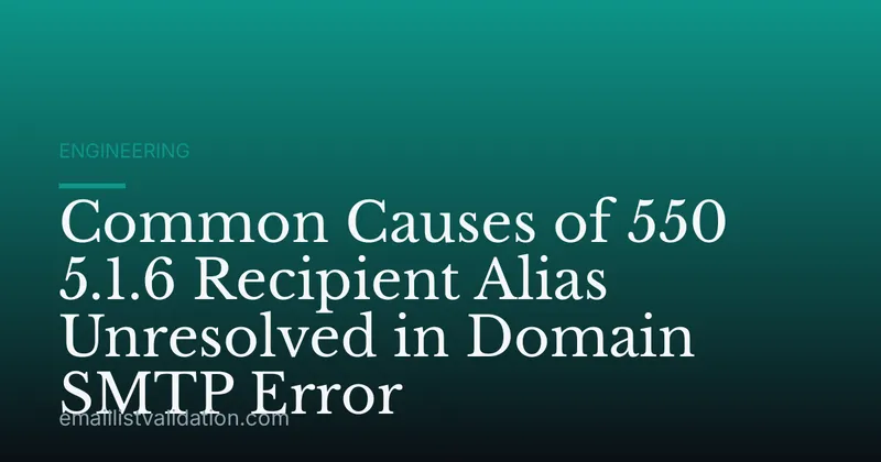 Common Causes of 550 5.1.6 Recipient Alias Unresolved in Domain SMTP Error