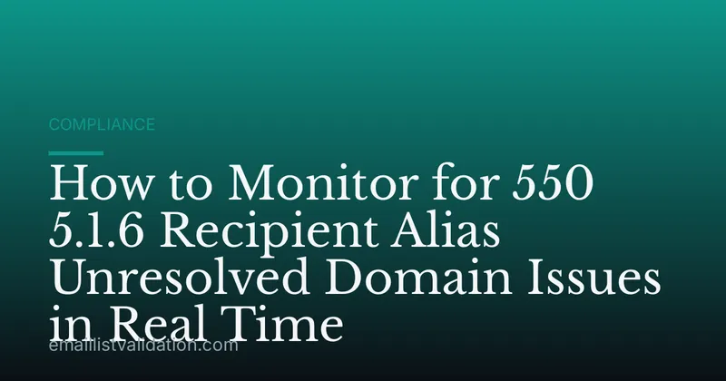 How to Monitor for 550 5.1.6 Recipient Alias Unresolved Domain Issues in Real Time