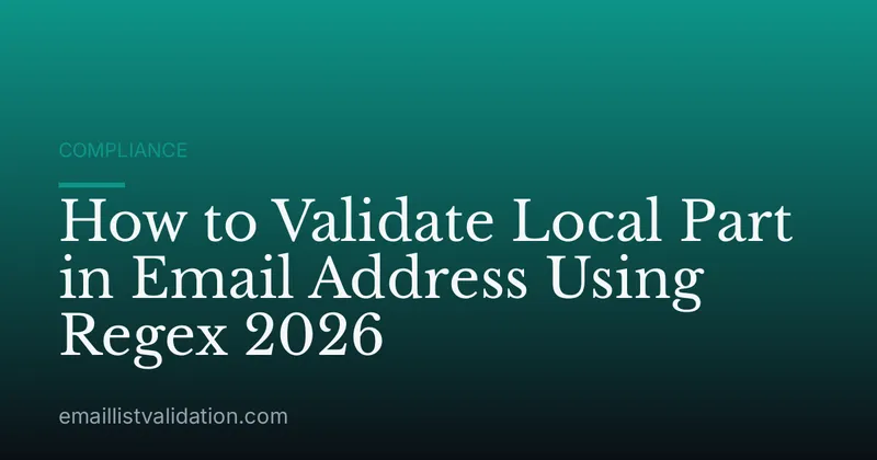 How to Validate Local Part in Email Address Using Regex 2026