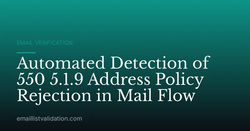 Automated Detection of 550 5.1.9 Address Policy Rejection in Mail Flow