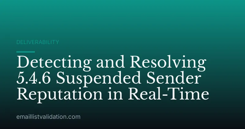 Detecting and Resolving 5.4.6 Suspended Sender Reputation in Real-Time