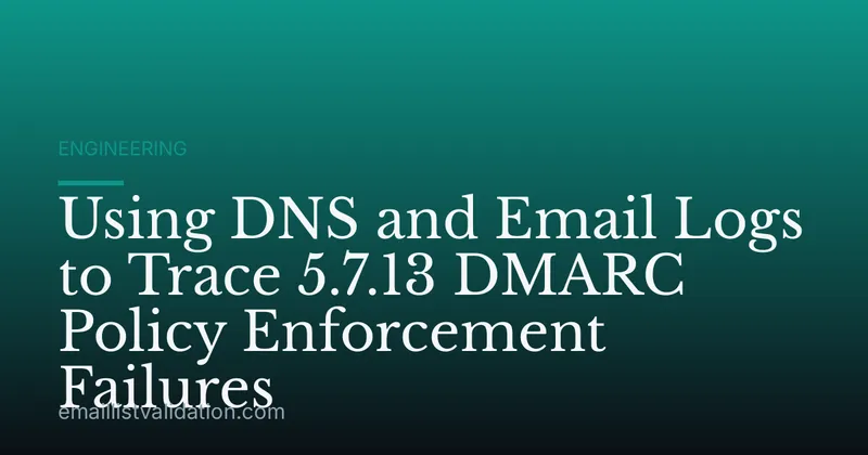 Using DNS and Email Logs to Trace 5.7.13 DMARC Policy Enforcement Failures