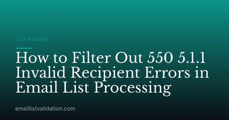 How to Filter Out 550 5.1.1 Invalid Recipient Errors in Email List Processing