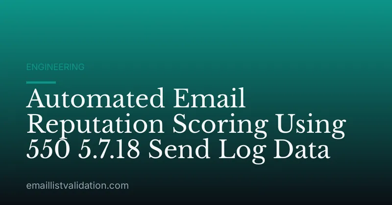 Automated Email Reputation Scoring Using 550 5.7.18 Send Log Data