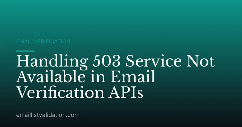 Handling 503 Service Not Available in Email Verification APIs