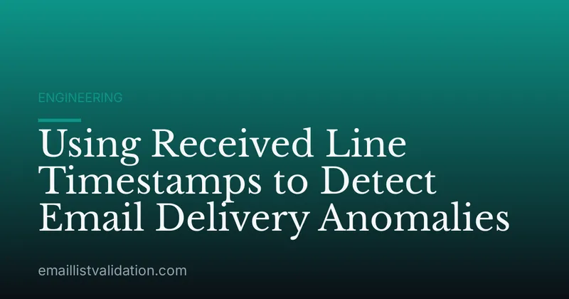 Using Received Line Timestamps to Detect Email Delivery Anomalies